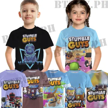 Stumble Guys Tshirt Crianças Harajuku Jogos T-shirts Meninos