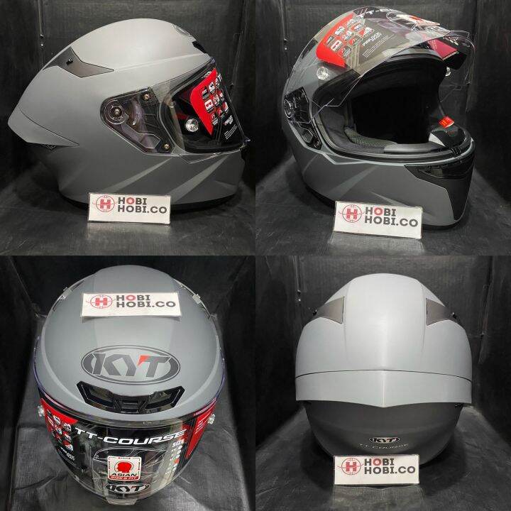 KYT TT COURSE SOLID PLAIN MATT GORILA GREY KYT TT COURSE ABU DOFF