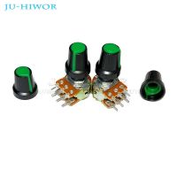 5Sets WH148  6Pin Dual 3 Terminal Linear Taper Rotary potentiometer &amp; Knob B1K ~ B1M ohm 1K 2K 5K 10K 20K  15mm 10K for Arduino