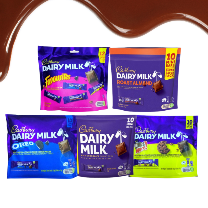 Cadbury Dairy Milk Mini Bars orted Flavours (15g x 10 mini bars) Lazada