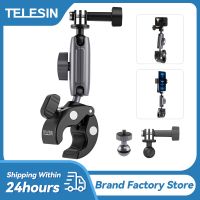 TELESIN Motorcycle Bicycle Rail Mount Clamp with 360 degree Ball Mount Clip For Gopro Hero 11 10 9 8 7 6 For Phone Action Camera