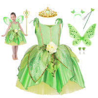 Tinker Bell สาวเจ้าหญิงชุดเด็ก Elf Fairy เครื่องแต่งกายปีกผีเสื้อชุดเด็กวัยหัดเดินวันเกิดคอสเพลย์เด็กเสื้อผ้า...