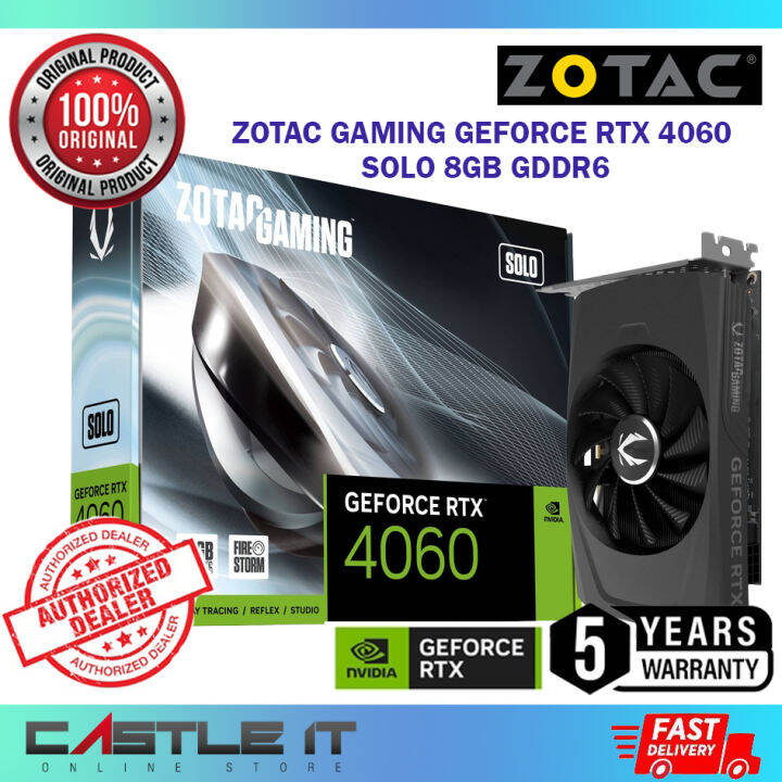 Zotac RTX 4060 SOLO 8GB GDDR6 Nvidia GeForce RTX4060 8G D6 GAMING GPU ...