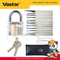 Vastar เครื่องมือปลดล็อค 15 ชิ้น/เซ็ต + ใสล็อคกุญแจทนทานปฏิบัติล็อคเปิดเครื่องมือครัวเรือนล็อคเลือกชุดเครื่องมือระบายที่สำคัญ