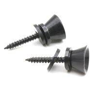 2pcs Guitar Strap Lock Pins Peg Metal for Acoustic Electric Guitar Ukulele Bass Universal Black