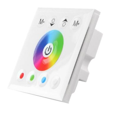 DC12V-24V RGB / RGBW Wall Mounted Touch Panel Controller Glass Panel Dimmer Switch Controller for LED Strips Lamp