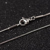 2pc 304 Stainless Steel Snake Chain Necklaces, with Lobster Claw Clasps, Stainless Steel Color, 15.7 inch(40cm), 0.8mm