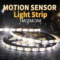 [HOT QQZIWWUJJWG 104] Night Light PIR Motion Sensor Light Tape SMD 2835ห้องครัวกันน้ำ5V LED Strip 1M 2M 3M Tiras Led บันไดเตียงตู้เสื้อผ้าโคมไฟบาร์