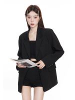 Uniqlo 2023 New Fashion version black suit jacket for women small 2023 spring and autumn new high-end street top casual loose suit