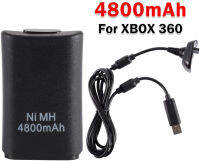 สีดำ2ใน1สีดำชุดแบตเตอรี่สายชาร์จชุด USB สำหรับ XBOX 360อุปกรณ์ควบคุมสัญญาณไวร์เลส Xbox 360 Controller ไร้สายสีขาว2 1