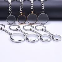 【YD】 1Pc 25-40mm Round Glass Floating Memory Locket Pendant Keyring Jewelry Photo Relicario Keychain