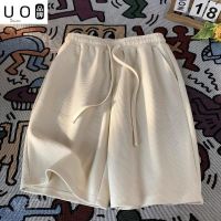 【Ready】? UO waffle shorts mens summer thin American style loose casual sports pants trendy brand heavy five-point pants