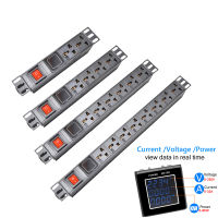 PDU power board 3500W watt meter voltage/current/power meter 2-12 way socket 2-meter wire