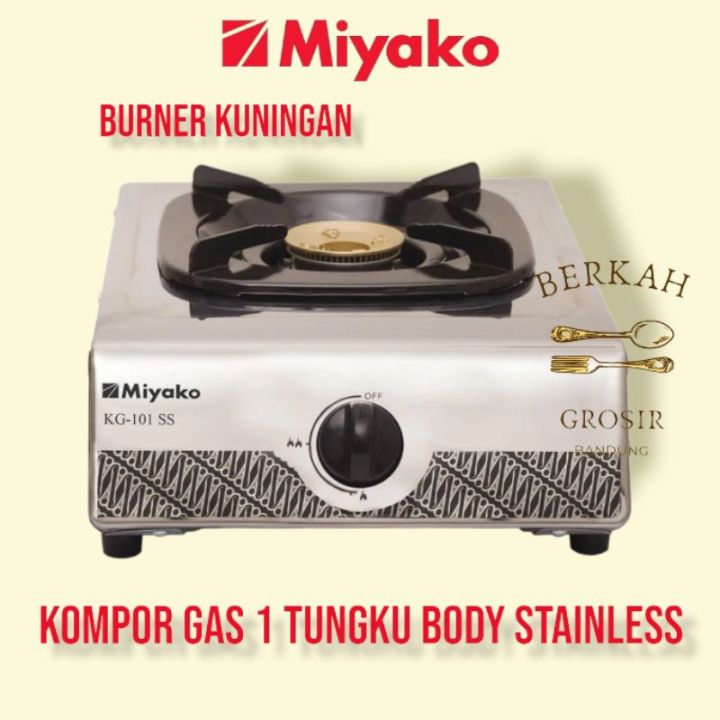 Miyako Kompor Gas 1 Tungku Kg 101 Stainless Burner Kuningan Kompor Tekanan Rendah Kg 11 Lazada 5475