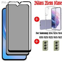 Privacy Screen Protector Tempered Glass For Samsung Galaxy A34 A24 A14 Anti-Spy Glass For A33 A23 A13 Camera Film For A22 A12 5G