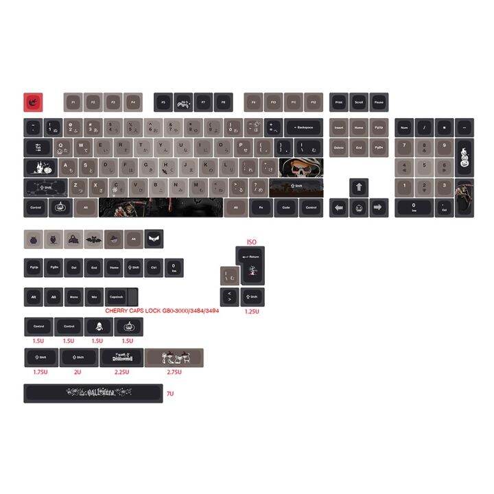 137 Key Halloween Theme PBT Keycap XDA Keycaps For gk61/64/68/75/84/980