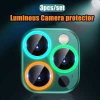 yqcx001 sell well - / Luminous Camera Lens Protector on For iPhone 12 13 14 Pro Max Mini Tempered Glass For iPhone 11 Pro Max 14Plus Camera Protector