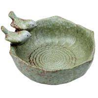 Bird Bath เครื่องให้อาหารนกสร้างสรรค์ Bird Bowl อ่างน้ำเซรามิก Bird Bath สถานีให้อาหารนก ตกแต่งสวน 1 ชิ้น