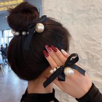 New Woman Fashion Big Pearl Hair Ties Bowknot Elastic Hair Bands Scrunchies Girls Ponytail Holders Rubber Band Hair Accessories Hair Accessories