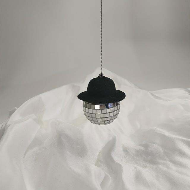 cowboy-hat-disco-ball-home-decor-mirrored-glass-jewels-mesh-accents-christmas-disco-ball-car-accessories-cowgirl-car-charm