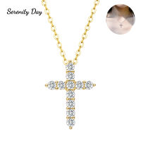 Serenity วัน S925เครื่องประดับเงินสเตอร์ลิง1.1ct Moissanite ข้ามสร้อยคอ D สี VVS1จี้สำหรับผู้หญิงหมั้นของขวัญเจ้าสาว