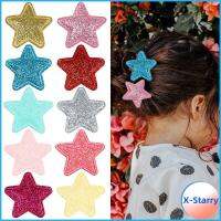 X-STARRY 50ชิ้นสำหรับเด็กผู้หญิงเย็บปักถักร้อย DIY งานหัตถกรรมแบบไม่ชุดแต่งผมคลิปเครื่องประดับหมวกผ้าปะติดดาวแผ่นแปะ Pakaian Glitter ขนาด28มม. บุนวม