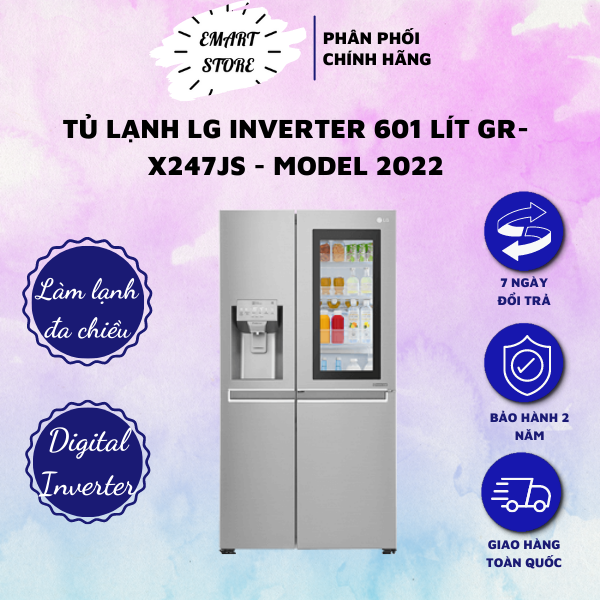 Tủ lạnh LG GR-X247JS Inverter InstaView Door-in-Door 601 lít