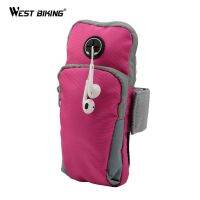 WEST BIKING Runing Arm Bag Phone Holder Jogging Gym Adjustable Waterproof Cover Deporte Sport Riding Bike Cycling Bags