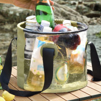 10L Folding Water Bucket Outdoor Camping Fishing Translucent Bucket Portable Foldable Water