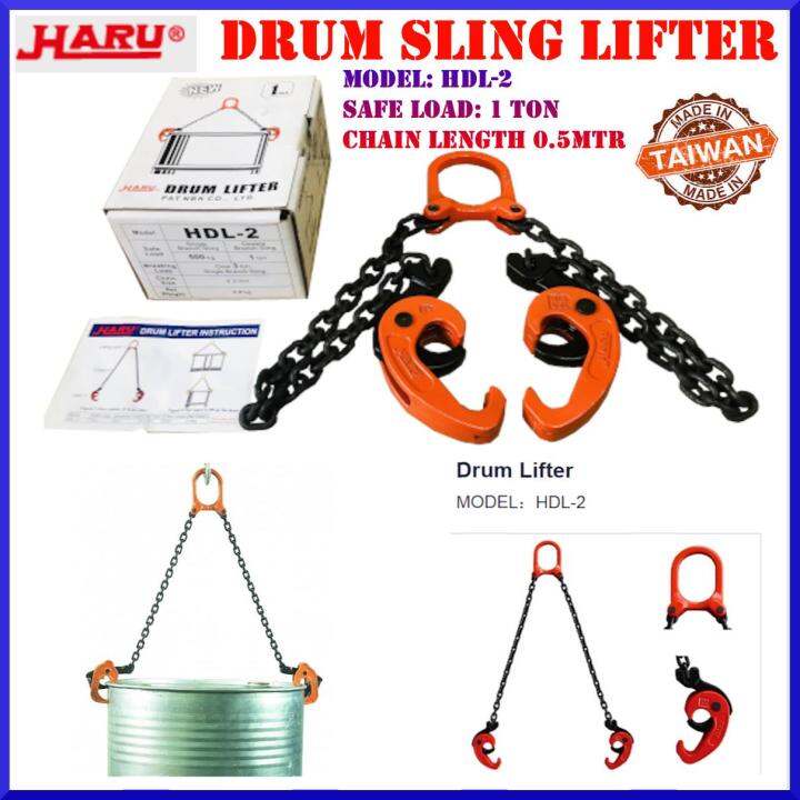 Haru Drum Lifter Sling Lifter Safe Load 1 Ton 0.5meter Chain Length
