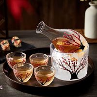 ชุดสาเกญี่ปุ่นสำหรับ4,งานฝีมือสีชมพู Cherry Blossoms Design, 1 Sake Bottle, 1 Sake Tank And 4 Sake Cups, Cold/Warm/Hot Sake Carafe, Special Japanese Gifts Set - 6 Pcs