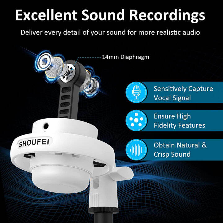 shoufei-usb-condenser-microphone-for-pc-mac-streaming-recording-podcasting-computer-cardioid-gaming-mic-with-pop-filter-gain-control-premium-studio-quality-plug-and-play-white-crescent-white