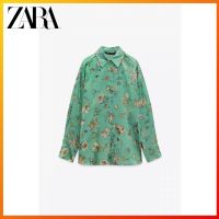 Zara ฤดูใบไม้ร่วงและฤดูหนาว ใหม่ เสื้อผ้าผู้หญิง พิมพ์ลายดอกไม้ หลวม เสื้อเชิ้ต 9133