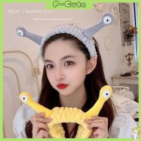 P-CUTE 2pcs ของผู้หญิง สัตว์การ์ตูน น่ารักน่ารักๆ เครื่องสำอางสำหรับแต่งหน้า ที่คาดผม ชุดคลุมศีรษะ ห่วงหัวหอยทาก ห่วงผมกำมะหยี่