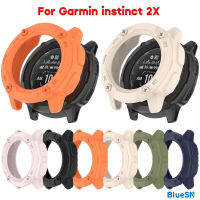 เคสปกป้องหน้าจอสีน้ำเงินสำหรับ Garmin Instinct 2X สมาร์ทวอท์ชฝาครอบป้องกันเคสกันกระแทกกรอบป้องกันสำหรับ Instinct2X