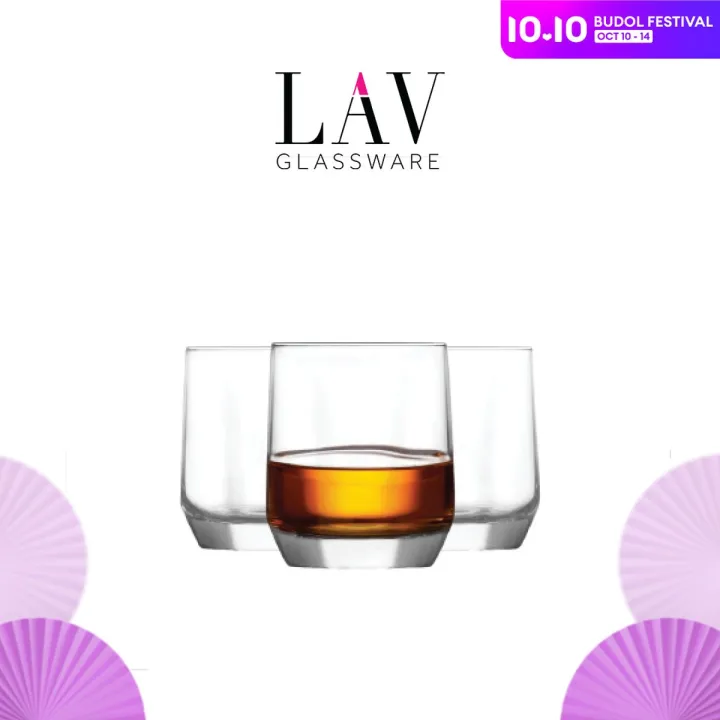 LAV 3Piece and 6Piece Rock Glass Tumbler Set (10 1/2 oz) Whiskey