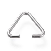 100pc 304 Stainless Steel Triangle Rings Buckle Clasps Fit for Top Drilled Beads Webbing Strapping Bags Stainless Steel Color 10~11x12~13x1mm