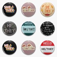 【CC】 Pronoun He Him They Them She Pronouns Soft Pin Customizable Brooch Badge