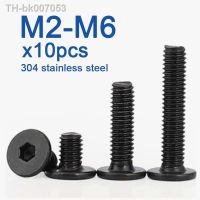 ▨  10pcs/lot CM Black Stainless Steel Hex Hexagon Socket Ultra Thin Super Low Flat Head Allen Cap Screw Bolt M2 M2.5 M3 M4 M5 M6