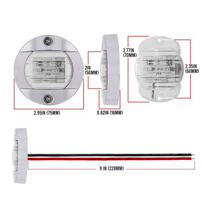 เรือทะเลสีฟ้า + สีขาว1-4ลำ LED ดาดฟ้าเรือเรือไฟสุภาพโคมไฟ Transom ท้ายเรือกันน้ำ1-4ชิ้น