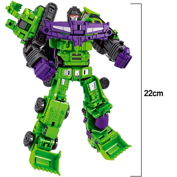 หุ่นยนต์พลาสติกของเล่นของขวัญที่ดีที่สุดเด็กแปลงร่างแบบ6-in-1แบบหุ่นยนต์ตุ๊กตาขยับแขนขาได้ขนาด22ซม