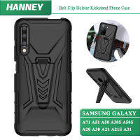 HANNEY สำหรับ SAMSUNG GALAXY A71 A51 A50 A30S A50S A20 A30 A21 A21S A31 A11 A10 S10 หมายเหตุ 10 LITE A10S A20S A70 A80 A7 2018 เคสโทรศัพท์คลิปหนีบเข็มขัดปลอกหุ้มขากันกระแทกทหาร Full Body Dual Layer BJ-01