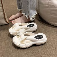 Flip-flops for women 2023 new style flip-flops with poop feeling summer outer wear flower casual seaside beach sandals 【JYUE】