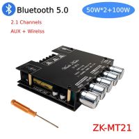 ZK-MT21 2x50W 100W 2.1 Channel Subwoofer Digital Power Amplifier Board AUX 12V 24V Audio Stereo Bluetooth 5.0 Bass Amp for Home