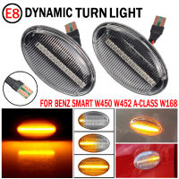 2x แบบไดนามิก LED เลี้ยวไฟเครื่องหมายด้านข้างอุปกรณ์เสริมในรถยนต์สำหรับ Benz สมาร์ท W450 W452 A-Class W168 Vito W639