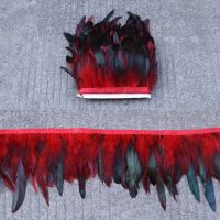 【☸2023 New☸】 gouhanggan 10หลาขอบขนไก่ธรรมชาติตัดแต่งความสูง6-8inchchicken Hackle Feather Diy งานฝีมือเสื้อผ้า