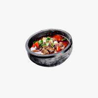 【Hot deal】 หม้อหินแกรนิตธรรมชาติ20ซม. หม้อ Bibimbap ชามบ้านซุปหินสองชั้น Bibimbap หินที่มีประโยชน์ Bibimbap กระถาง