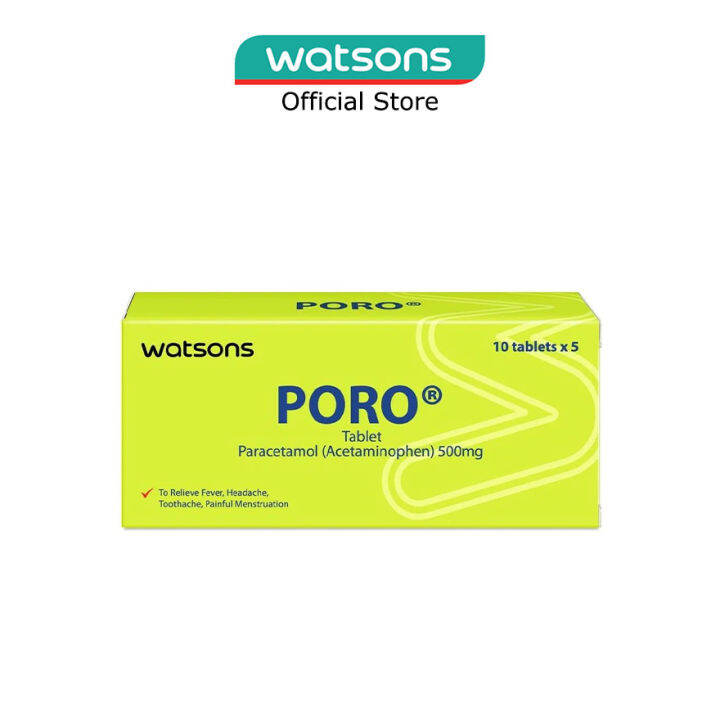 WATSONS Poro Tablet Paracetamol Acetaminophen (Relieve Fever, Headache