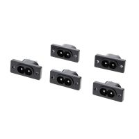 5 Pcs/1 Set IEC320 C8 Power Plug Black 2 Terminal Plug Power AC Input Socket 250 V 2.5A Hot Electrical Equipment