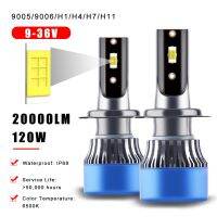 【CW】 2Pcs H4 H7 Headlight 20000LM Chip H11 9005 HB3 9006 HB4 120W 6500K Lamp Bulb 12V 24V Fog Lights